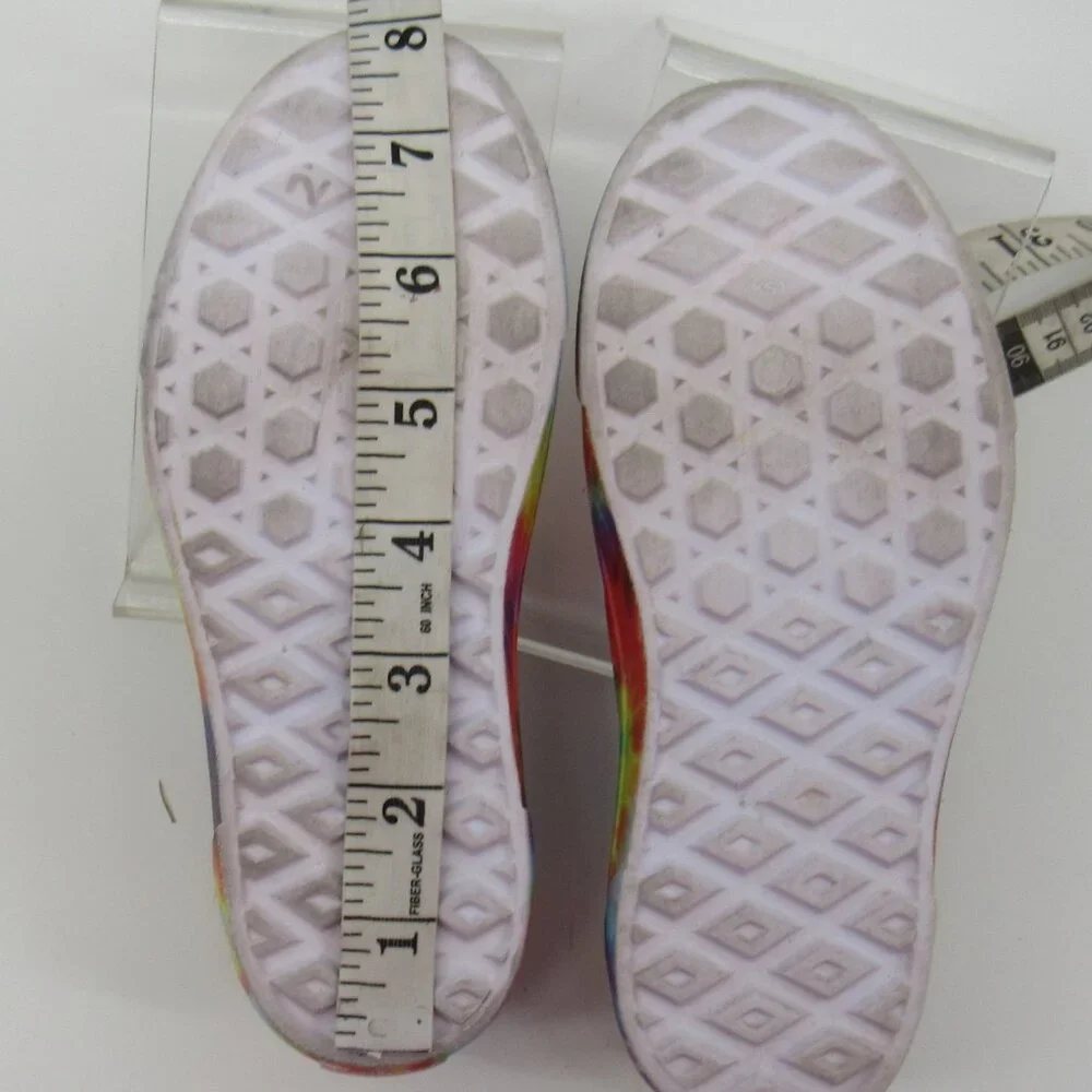 Vans Off The Wall Tie-Dye Colorful Rainbow Kids Slip-On Shoes Size 1 Unisex - Picture 9 of 10